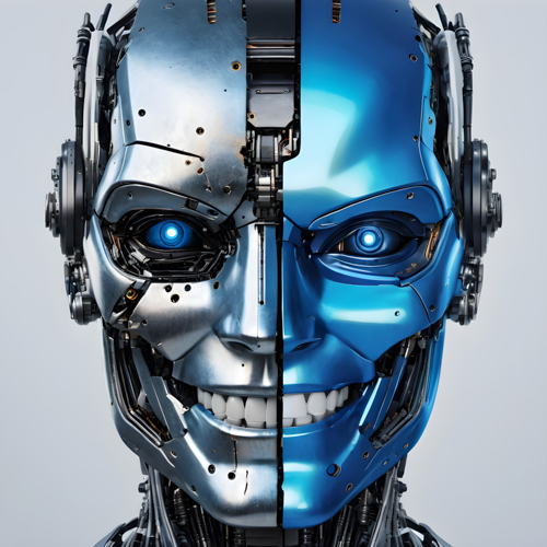 An image show an angry artificial intelligence.