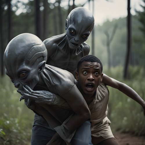 An image of an alien abduction.
